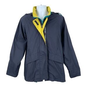 Mulberry Street Windbreaker Men's Size Large Navy‎ Hooded Raincoat